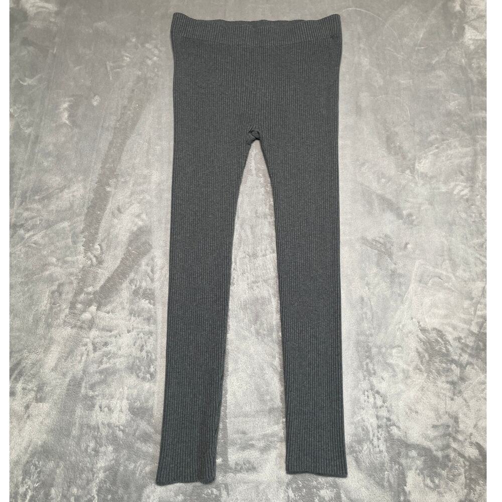 Lunya CottonSilk Ribbed Leggings Womens XL Grey Quiet Luxury Sleepwear Cozy Soft